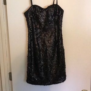 LBD H&M black sequins strapless/straps mini Dress